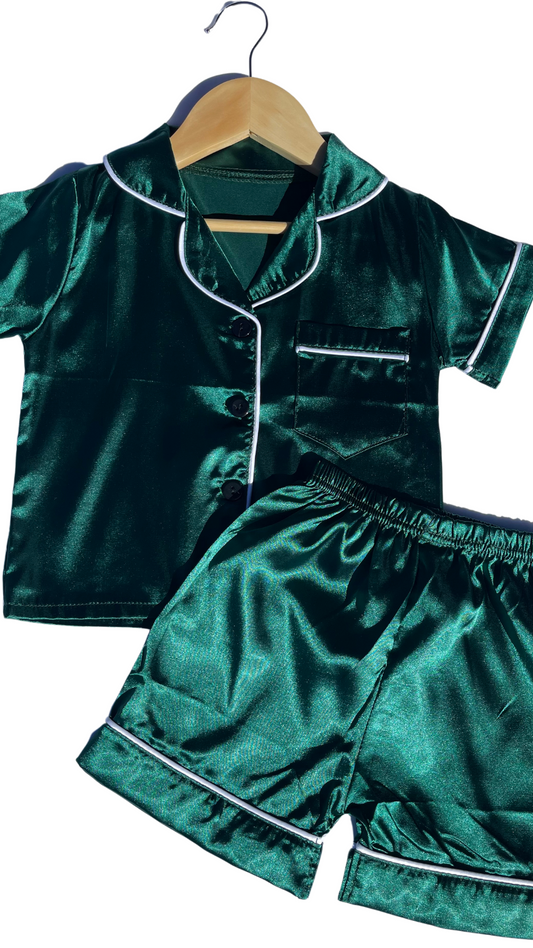 Midnight Satin Pajama Set